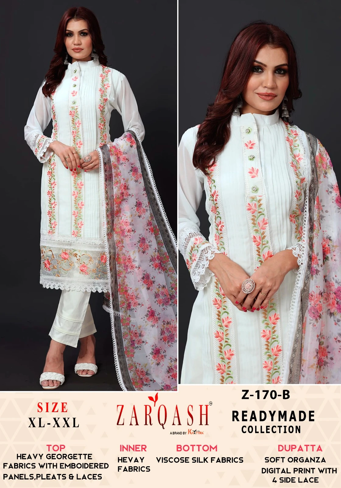 Zarqash Z 170 Heavy Georgette Wholesale Pakistani Readymade Salwar Suit Catalog — Wholesale Salwar Suits, MPA wholesale from Surat — view 5